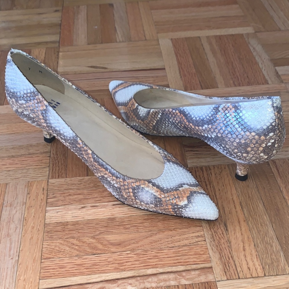 Stuart Weitzman Python Kitten Heel Pumps - Women’… - image 3